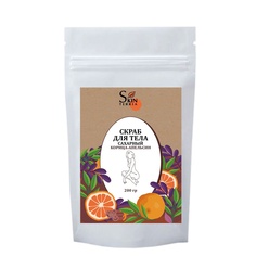 Сахарный антицеллюлитный скраб для тела с маслами, Корица и Апельсин 200 МЛ Skinterria