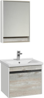 Комплект мебели белый глянец/бетон пайн 60 см Акватон Капри 1A230101KPDA0 + 1WH302421 + 1A230302KPDA0