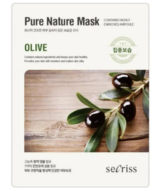 АН Secriss Маска для лица тканевая Secriss Pure Nature Mask Pack-Olive 25мл Anskin