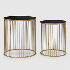 Комплект столиков AD Trend Furniture чёрный с золотым 32х40/41х45 см