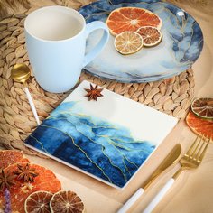 Подставка под горячее 16см, керам, Daniks, Navy Leaves