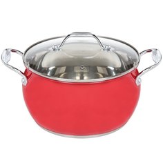 Кастрюля нержавеющая сталь, 4.7 л, с крышкой, Daniks, Валетта, QS-2-22/GS-01616-22CA, индукция