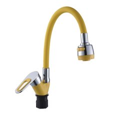 Смеситель для кухни, Эверест, гибкий излив, с картриджем, желтый, B58-274B Everest