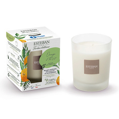 Свеча ароматическая в стеклянном стакане Апельсин и зеленый чай 180 МЛ Esteban Paris Parfums