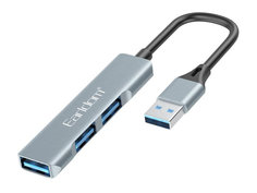 Хаб USB Earldom ET-HUB09 2xUSB 3.0/Lightning/MicroSD Grey 0L-00055095