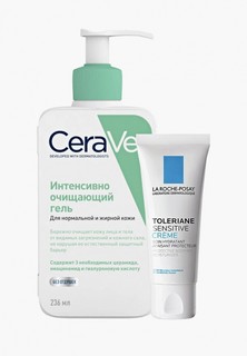Набор для ухода за лицом CeraVe Очищающий гель CeraVe для нормальной и жирной кожи, 236 мл + Toleriane Sensitive Легкий крем для нормальной и комбинированной кожи, 40 мл со скидкой 50%