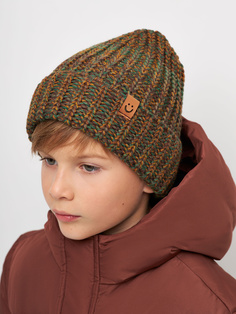 Разноцветная шапка-бини для мальчиков (принт, 52) Sela