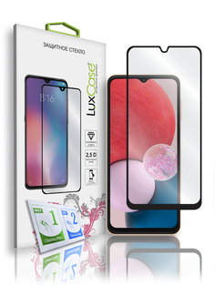 Стекло защитное 2.5D FG LuxCase для Samsung Galaxy A13 4G, Прозрачное, 0,33 мм, Чёрная рамка