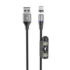 Кабель OLMIO MagCable 3in1, USB2.0 - microUSB/typeC/8-pin, 1.2м, 3А, магнитный штекер черный