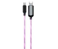 Дата-кабель Red Line LED USB - micro USB, розовый
