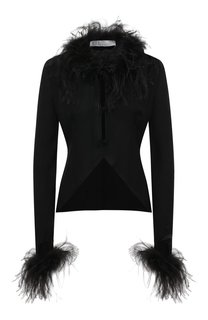 Блузка из вискозы с отделкой перьями Giuseppe di Morabito