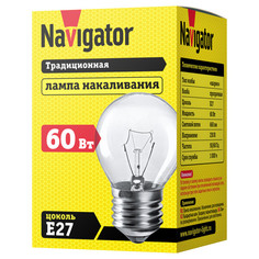 Лампы накаливания лампа накаливания NAVIGATOR 60Вт E27 230В 660Лм шар