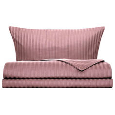 Комплекты 2-спальные постельное белье 2сп COTTONIKA сатин-страйп 2 нав.50х70см розовое, арт.2,0сп5х7стр.роз