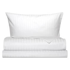 Комплекты 2-спальные постельное белье 2сп COTTONIKA сатин-страйп 2 нав.50х70см белое, арт.2,0сп5х7стр.бел