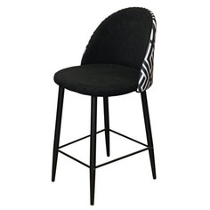 Стулья для кухни стул полубарный ДЕЛТОН 500х500х950мм катания блэк/узор ткань/металл