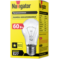 Лампы накаливания лампа накаливания NAVIGATOR 60Вт E27 230В 710Лм груша
