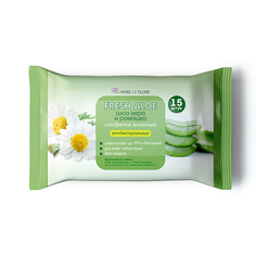 Салфетки салфетки влажные MORE DE FLORE Fresh Aloe антибактериальные 15шт