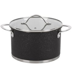 Кастрюля нержавеющая сталь, 3.9 л, крышка стекло, Daniks, Денвер, GS-01337-20CA, индукция