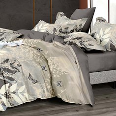 Постельное белье евростандарт, простыня 200х220 см, 2 наволочки 70х70 см, пододеяльник 200х220 см, Адель, поплин, Сентябрь