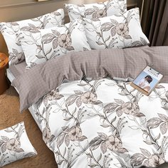 Постельное белье 2-спальное, простыня 175 х 214 см, 2 наволочки 70х70 см, пододеяльник 175 х 214 см, Адель, поплин, Сильва