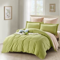 Постельное белье евростандарт, простыня 230х250 см, 2 наволочки 70х70 см, 2 наволочки 50х70 см, пододеяльник 200х220 см, Karteks, сатин, SK015