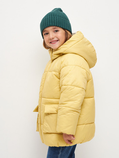 Дутая стеганая куртка для девочек (желтый, 104) Sela