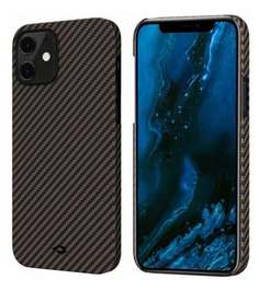 Чехол Pitaka MagEZ Case черно-серый в полоску для iPhone 12 Mini (Air) KI1201A