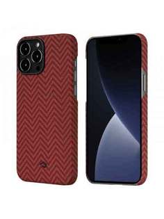 Чехол Pitaka MagEZ Case черно-оранжевый в полоску для iPhone 13 Pro Max KI1307PM