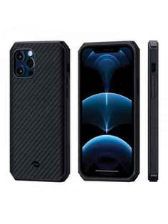 Чехол Pitaka MagEZ Case черно-серый в полоску для iPhone 12 / 12 Pro KI1201P