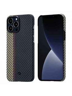 Чехол Pitaka MagEZ Case черно-зеленый в полоску для iPhone 13 Pro Max FO1301PM