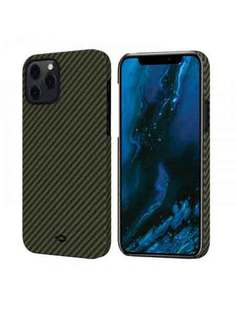 Чехол Pitaka MagEZ Case черно-зеленый в полоску для iPhone 12 / 12 Pro KI1205P