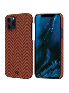 Чехол Pitaka MagEZ Case черно-оранжевый в полоску для iPhone 12 Pro Max KI1207PM