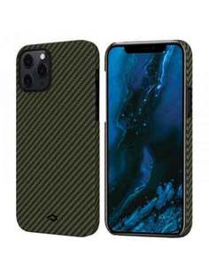 Чехол Pitaka MagEZ Case черно-зеленый в полоску для iPhone 12 Pro Max KI1205PM