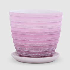 Керамический горшок с поддоном Композит Букле розовый 21 см