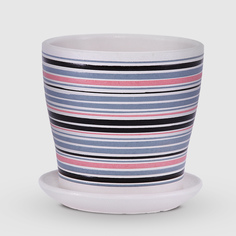 Керамический горшок с поддоном Композит Саксония разноцветный 14 см