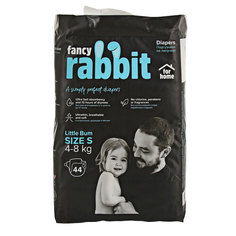 Подгузники детские Fancy Rabbit Fpr home S 4-8 кг 44 шт