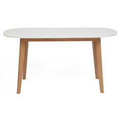 Столы для кухни стол обеденный BOSCO 1200(1500)х800х760мм мдф/бук белый/натуральный