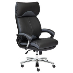 Кресла офисные кресло офисное GRAND, 600х600х1250 мм, чёрный/серый, искусственная кожа, ткань, пластик, металл