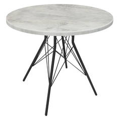 Столы для кухни стол Sheffilton SHT-TU2-1/80 МДФ черный муар/бетон светлый металл/МДФ