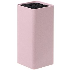 Подставка для ножей, пластик, прямоугольная, 11х11х22 см, розовая, Y4-5432