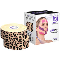 Face Pack Косметологический кинезио тейп (2,5 см * 5 м 2 рулона) хлопок леопард Bbalance