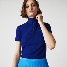 Женская рубашка-поло Lacoste Slim Fit с высоким воротником на молнии