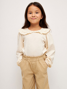 Трикотажная блузка для девочек (белый, 104) Sela