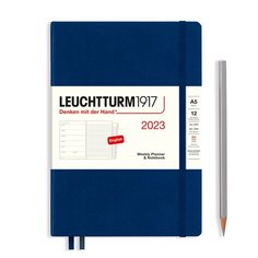 Еженедельник-блокнот датированный Leuchtturm1917 Medium, 72 листа, А5, синий неви