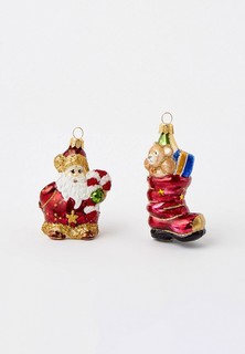 Набор елочных игрушек Грай "Сапожок с подарками и Дед Мороз с сахарной палочкой "