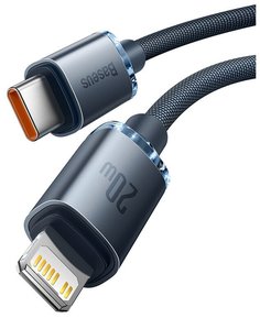 Кабель Baseus Crystal Shine USB Type-C to Lightning 20W 2m Black CAJY000301