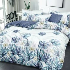 Постельное белье 2-спальное, простыня 175 х 214 см, 2 наволочки 70х70 см, пододеяльник 175 х 214 см, Адель, поплин, Джакарта