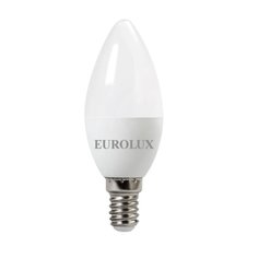 Лампа светодиодная E14, 7 Вт, 60 Вт, 220-240 В, свеча, 2700 К, свет теплый, Eurolux