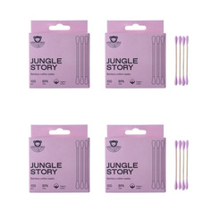 Бамбуковые Ватные палочки с органическим Розовым хлопком Jungle Story