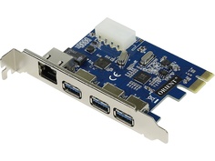 Контроллер Orient VA-3U3A88PE PCI-Ex - 3ext x USB 3.0 + RJ45 oem 30284